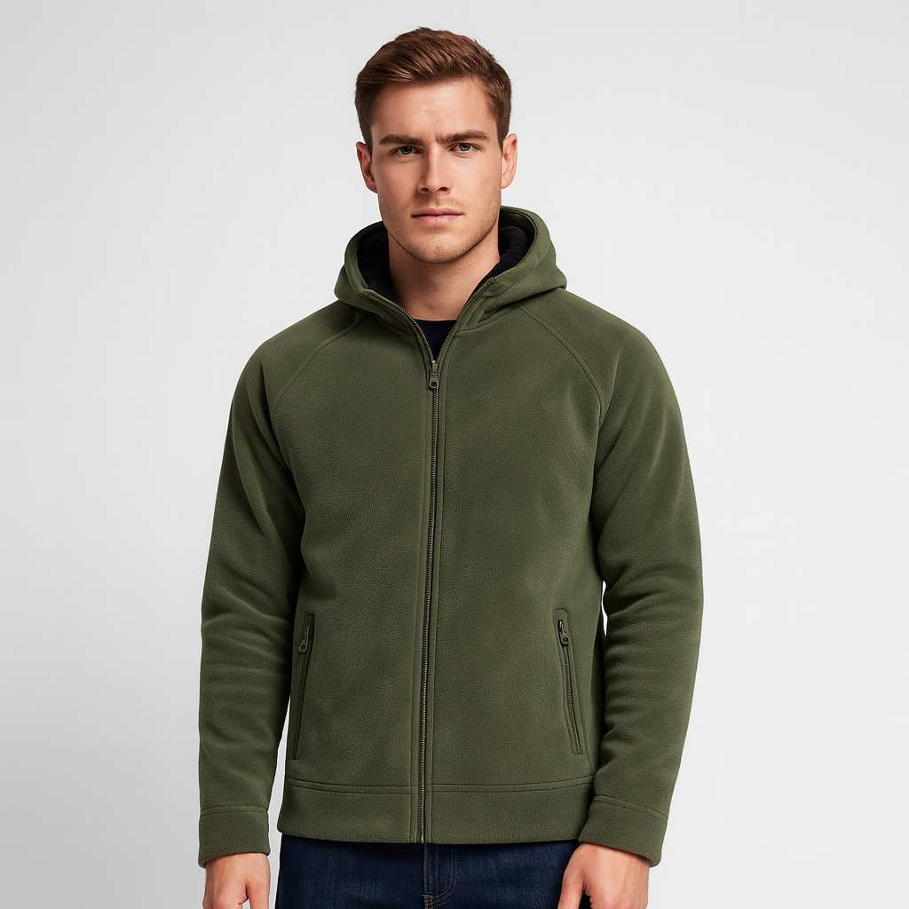 Vintares | Fleece Zip Hoodie for Men