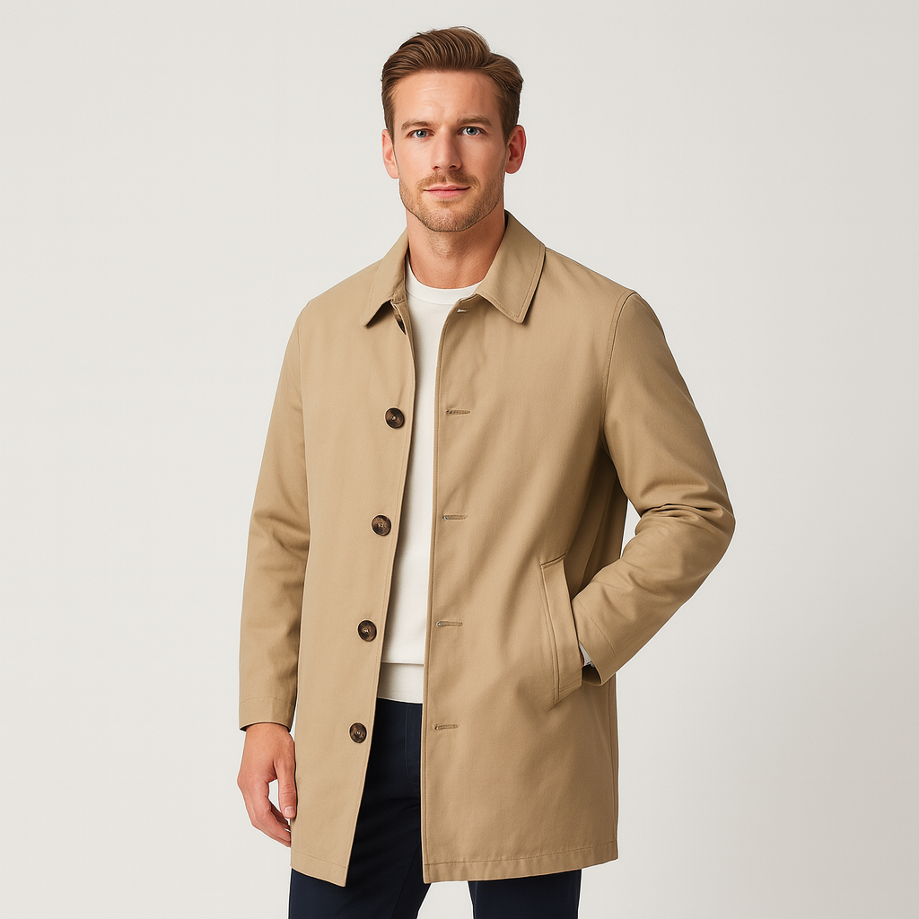 Vintares | Trench-style Raincoat for Men - Waterproof