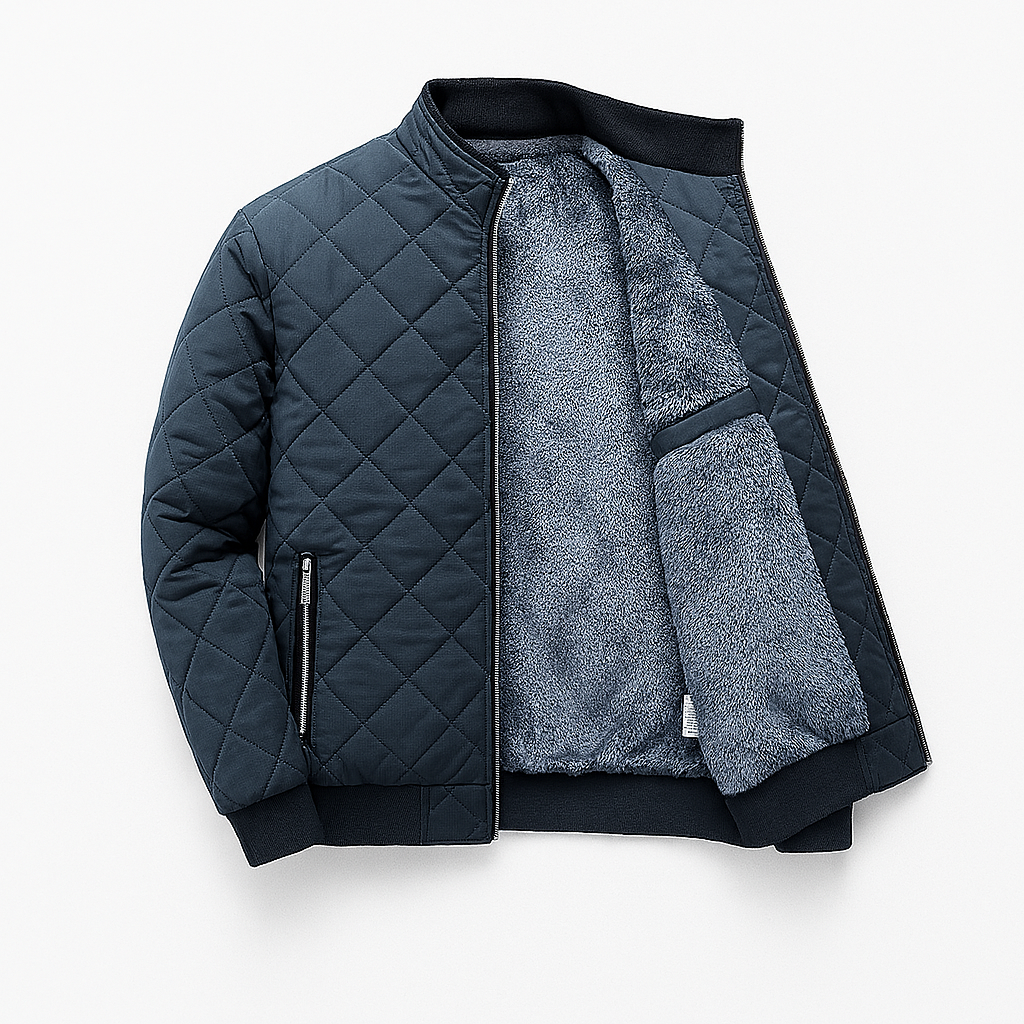 Vintares | Diamond-Lined Bomber Jacket for Men - Padded Sports Jacket