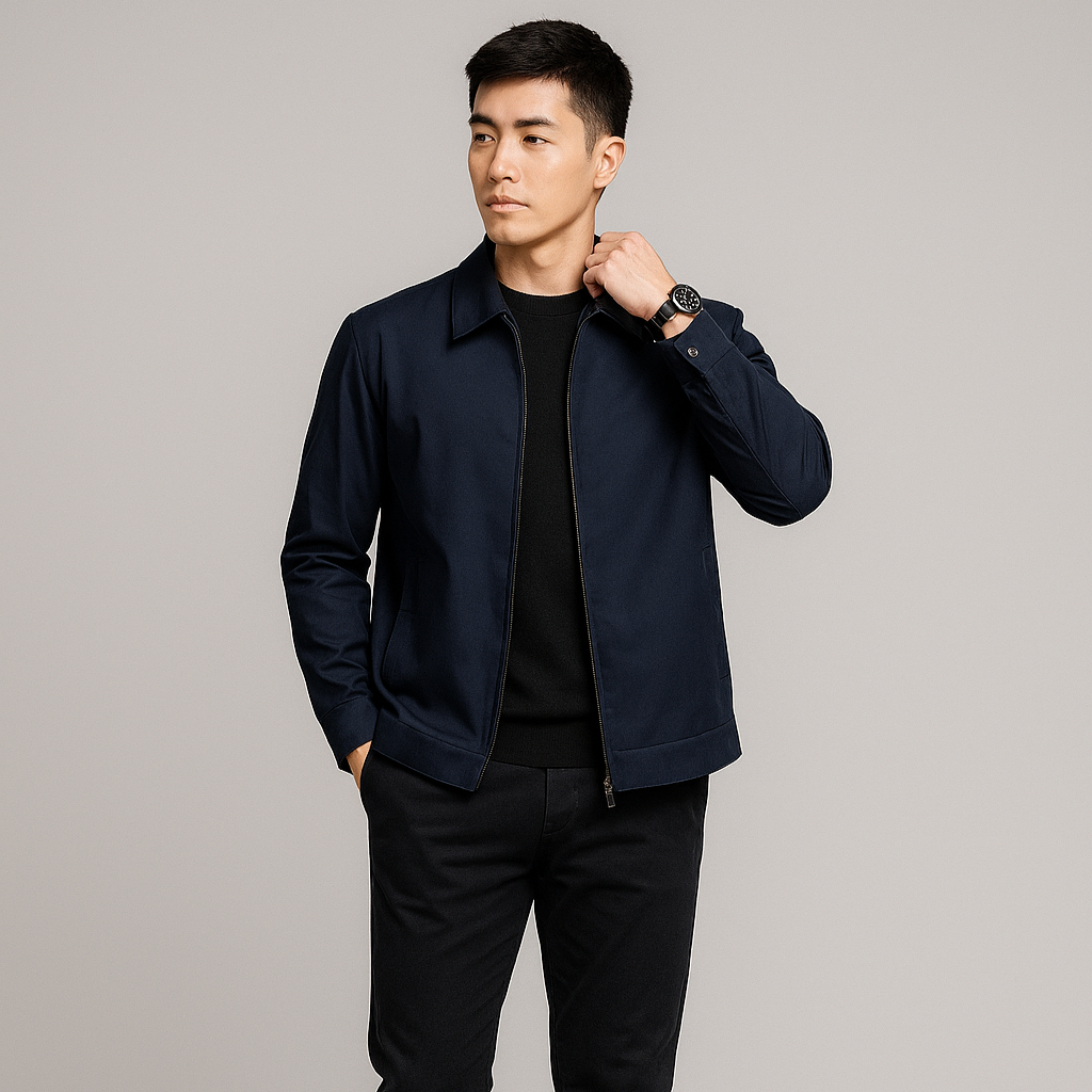 Vintares | Classic Business-Fit Jacket with Button Closure