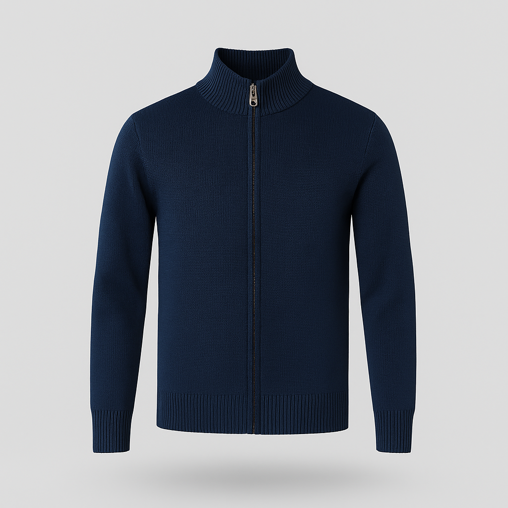 Vintares | Classic Cotton Cardigan with Zipper