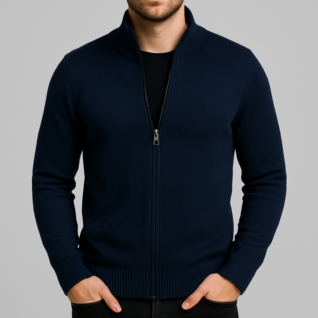 Vintares | Classic Cotton Cardigan with Zipper