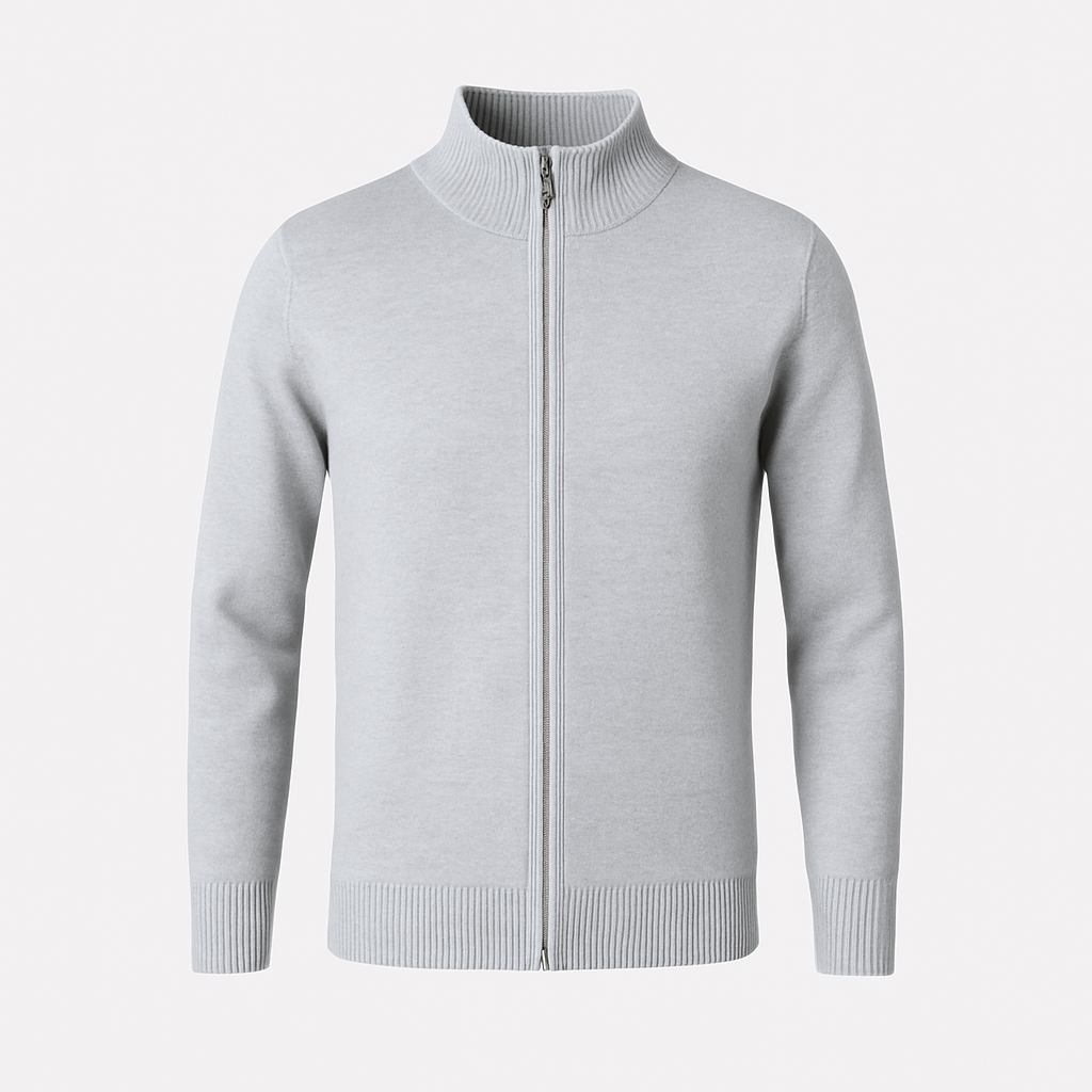Vintares | Classic Cotton Cardigan with Zipper