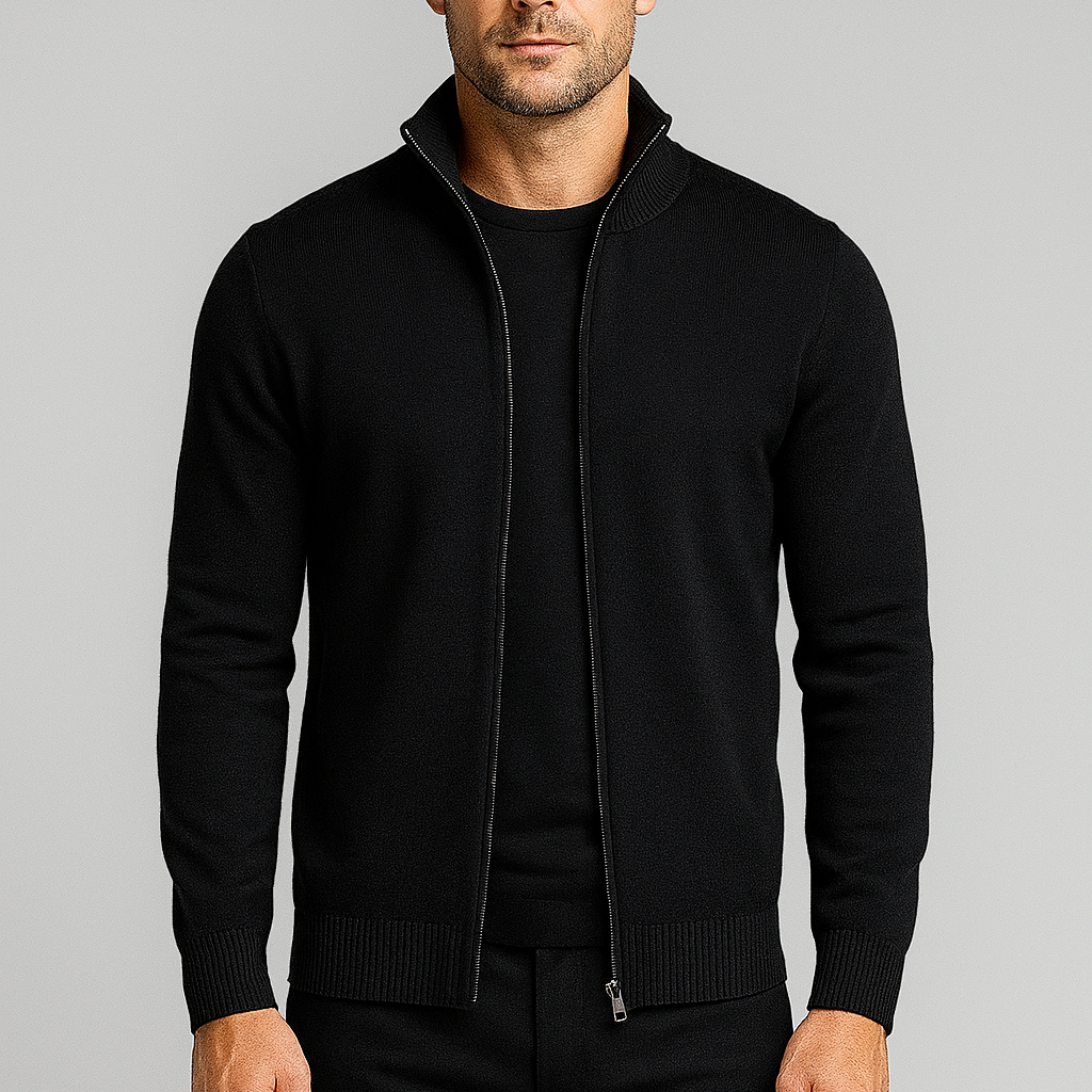 Vintares | Classic Cotton Cardigan with Zipper