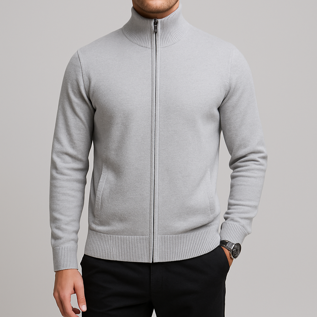 Vintares | Classic Cotton Cardigan with Zipper