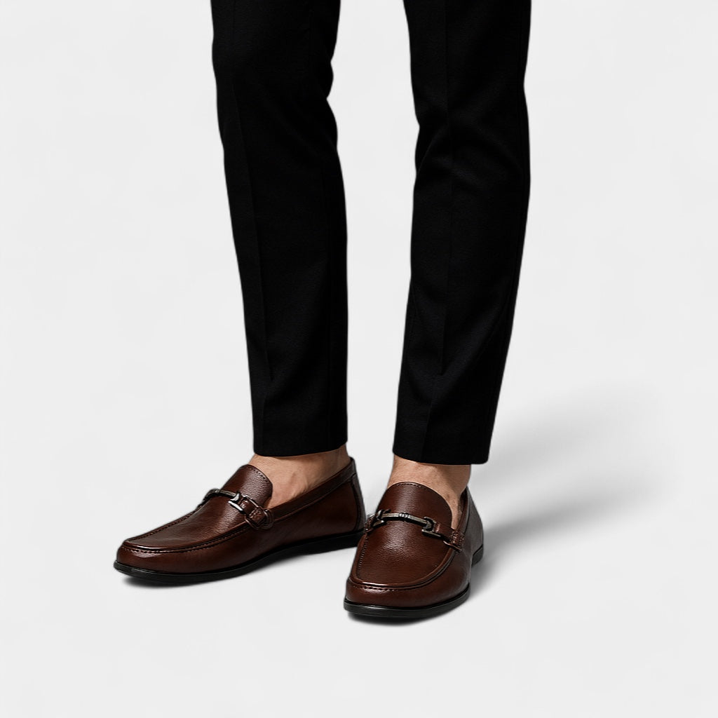 Vintares | Leather Business Loafers for Men - Slip On Wedding Shoes