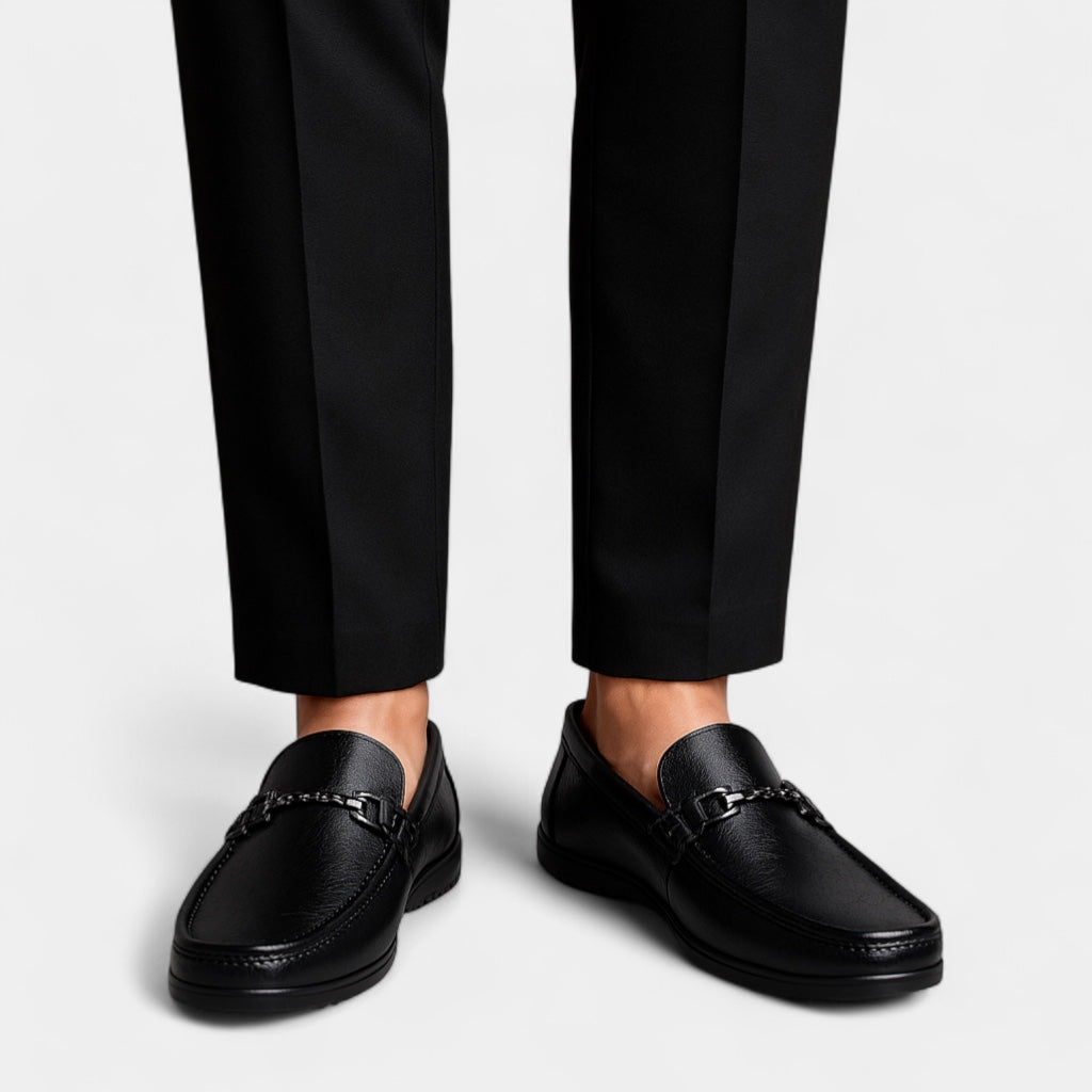 Vintares | Leather Business Loafers for Men - Slip On Wedding Shoes
