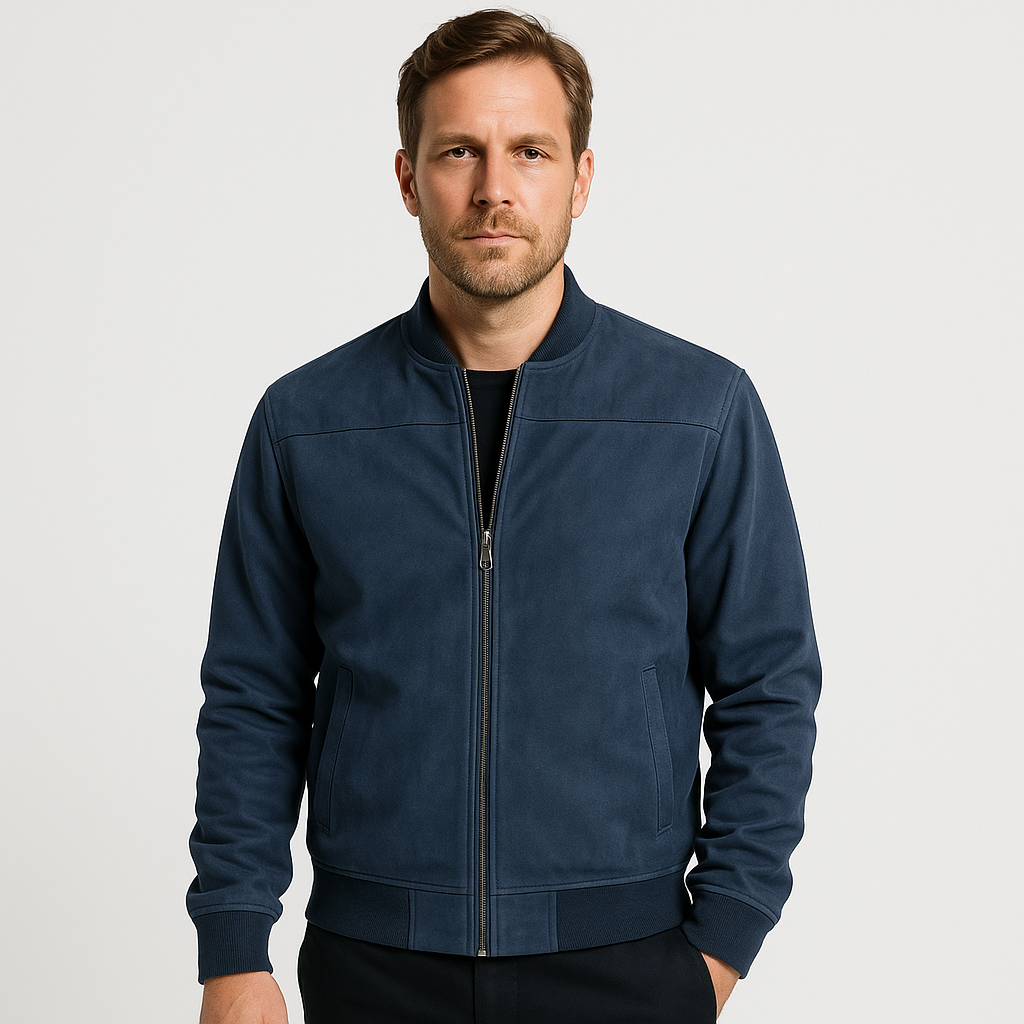 Vintares | Soft Faux Suede Bomber Jacket for Men