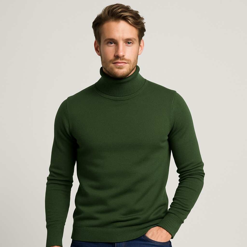 Vintares | Ribbed Turtleneck Sweater for Men