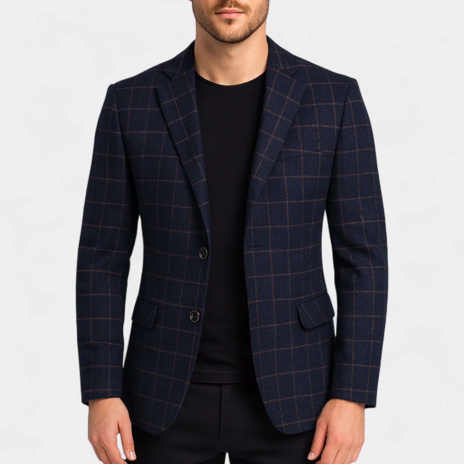 Vintares | Single Breasted Checked Blazer for Men