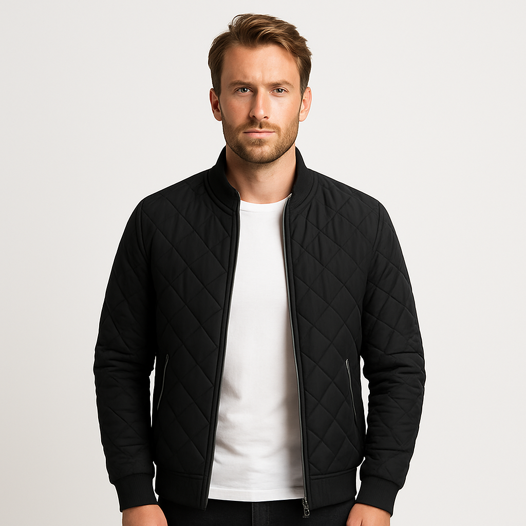 Vintares | Diamond-Lined Bomber Jacket for Men - Padded Sports Jacket