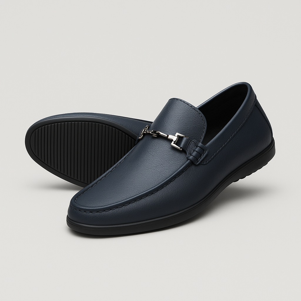 Vintares | Leather Business Loafers for Men - Slip On Wedding Shoes