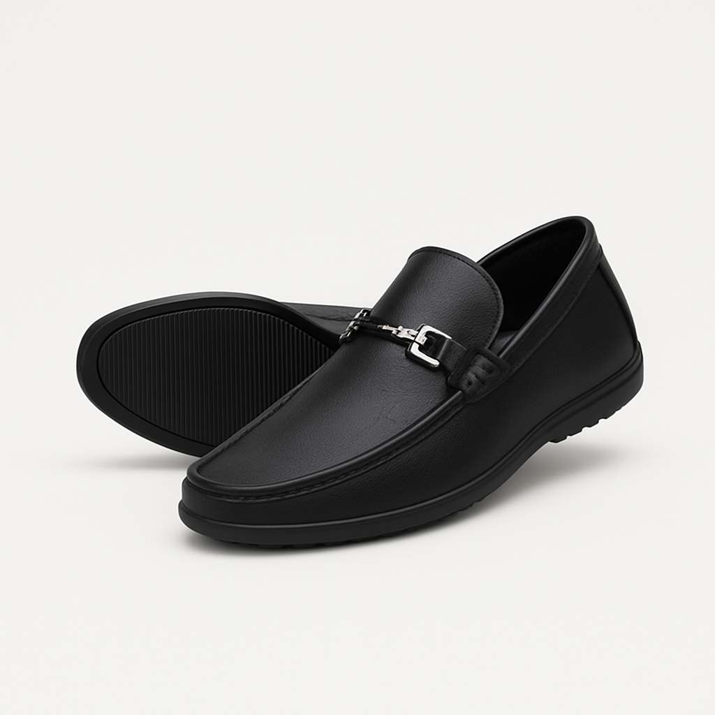 Vintares | Leather Business Loafers for Men - Slip On Wedding Shoes
