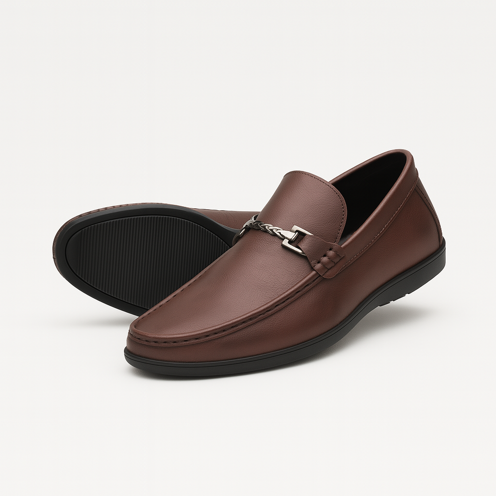 Vintares | Leather Business Loafers for Men - Slip On Wedding Shoes