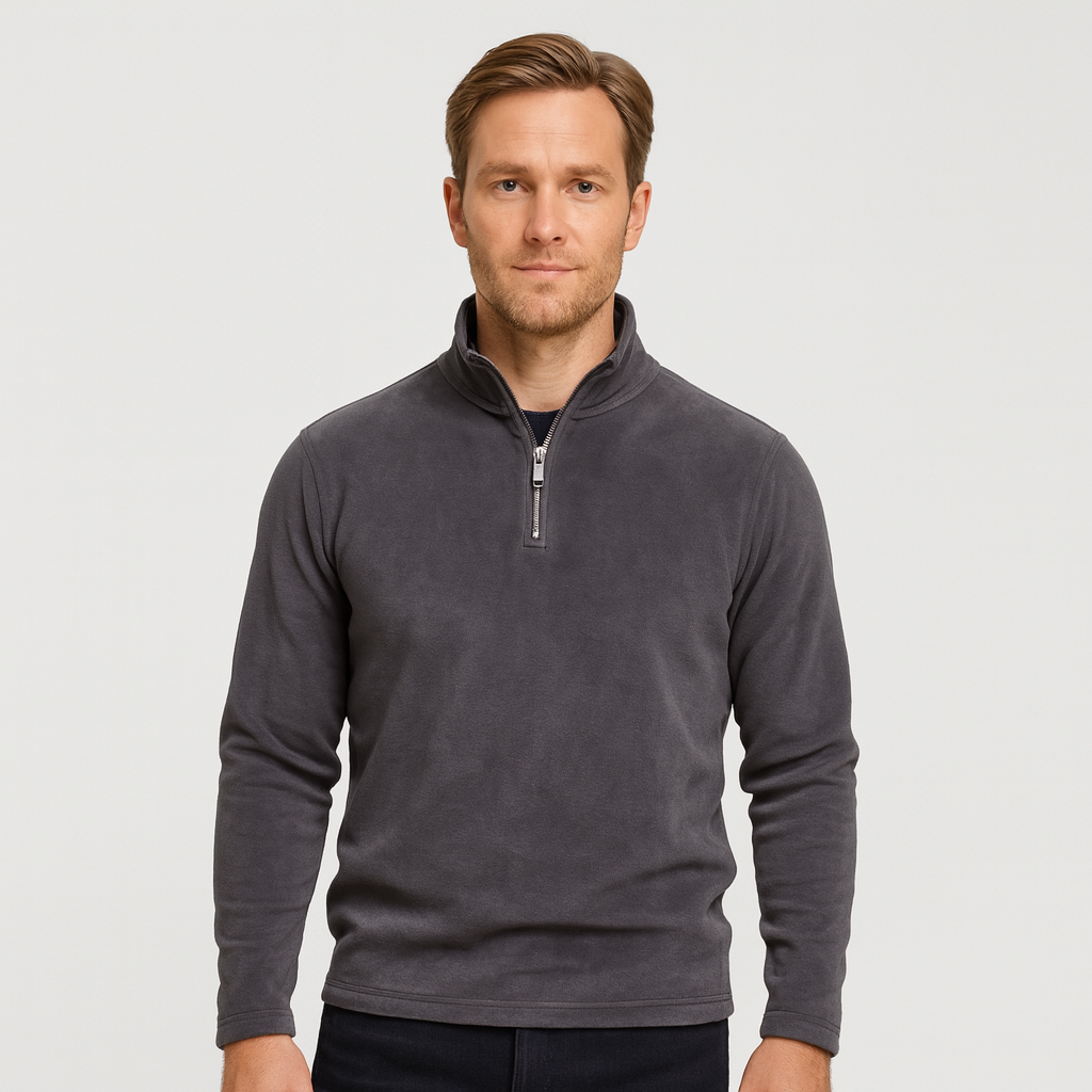 Vintares | Men's Fleece Sweater - Half-Zip Sweatshirt