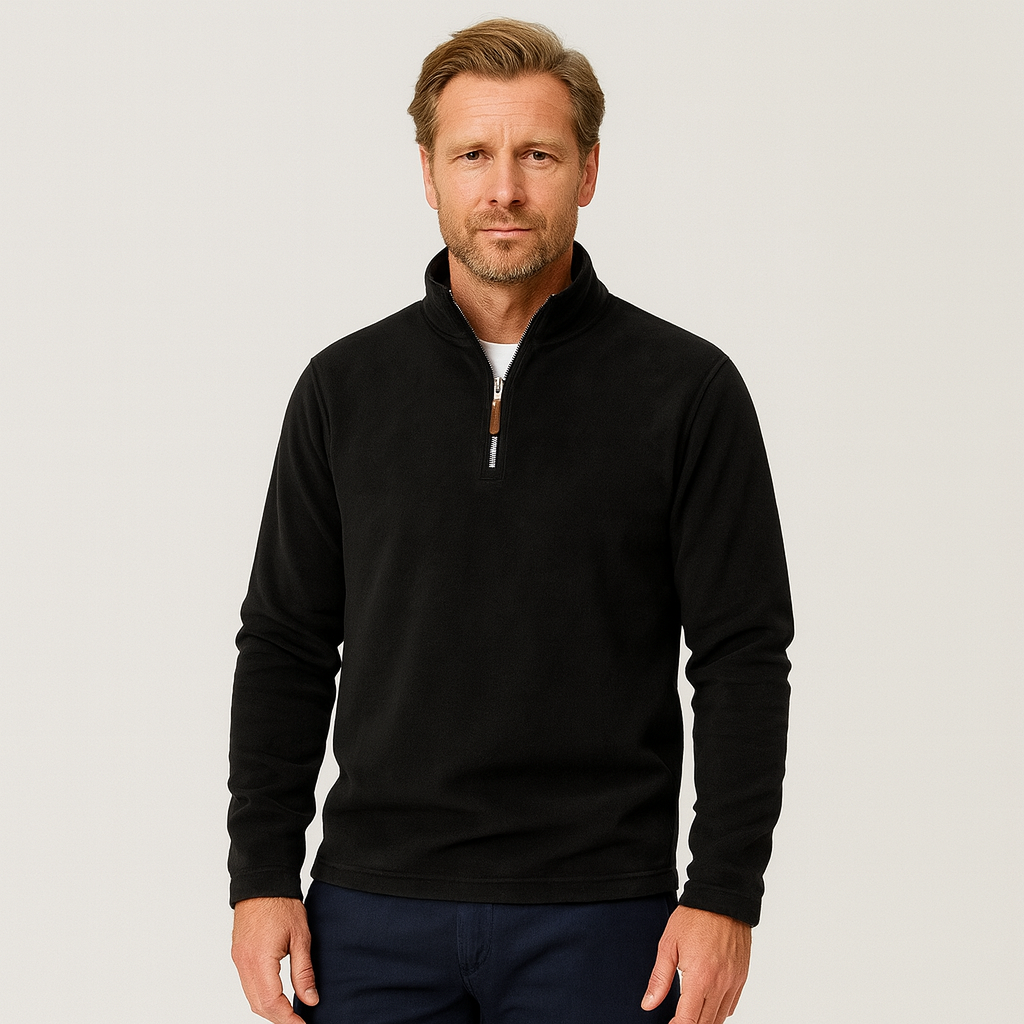 Vintares | Men's Fleece Sweater - Half-Zip Sweatshirt