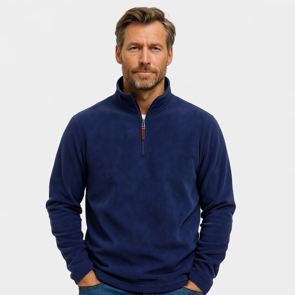 Vintares | Men's Fleece Sweater - Half-Zip Sweatshirt