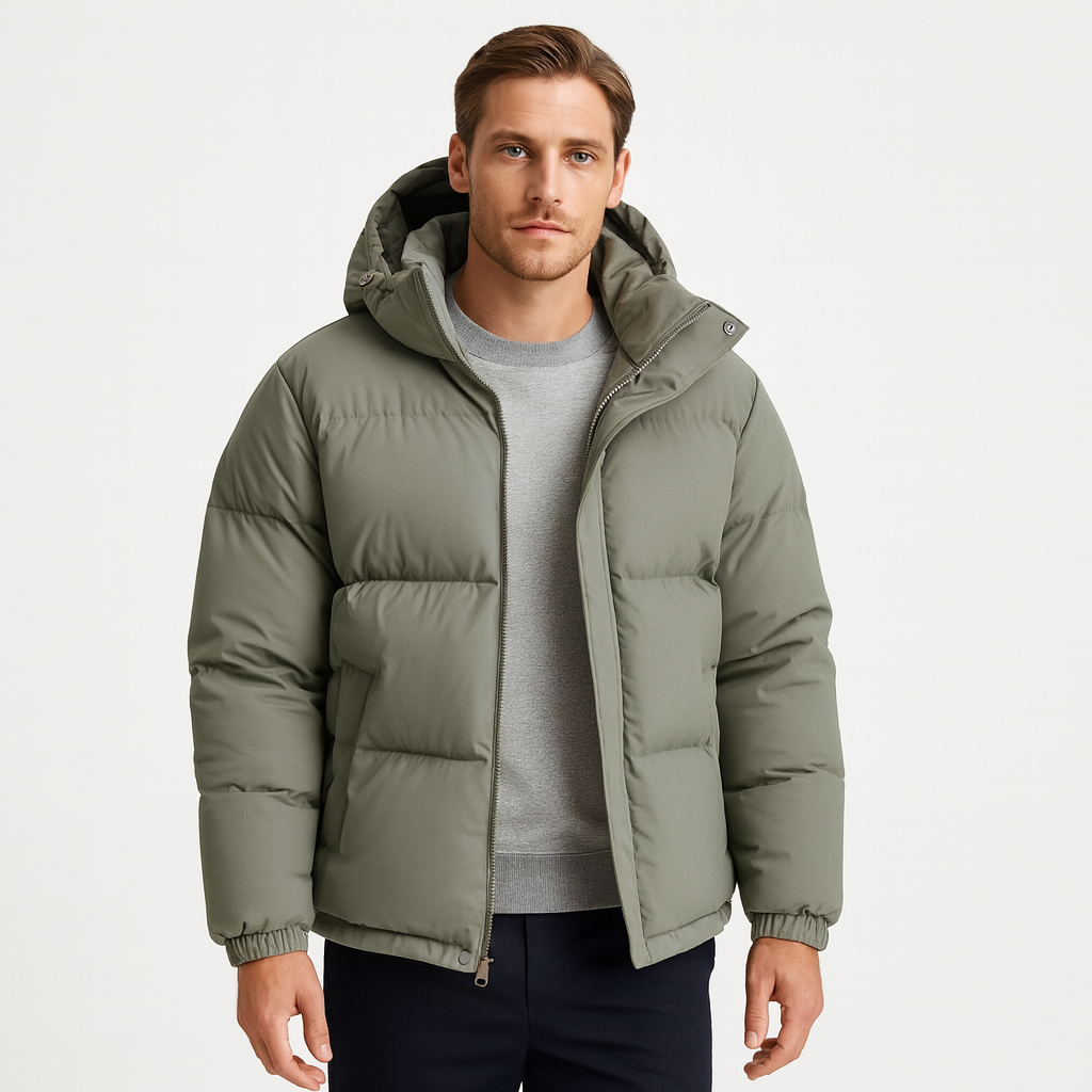 Vintares | Puffer Jacket with Hood for Men
