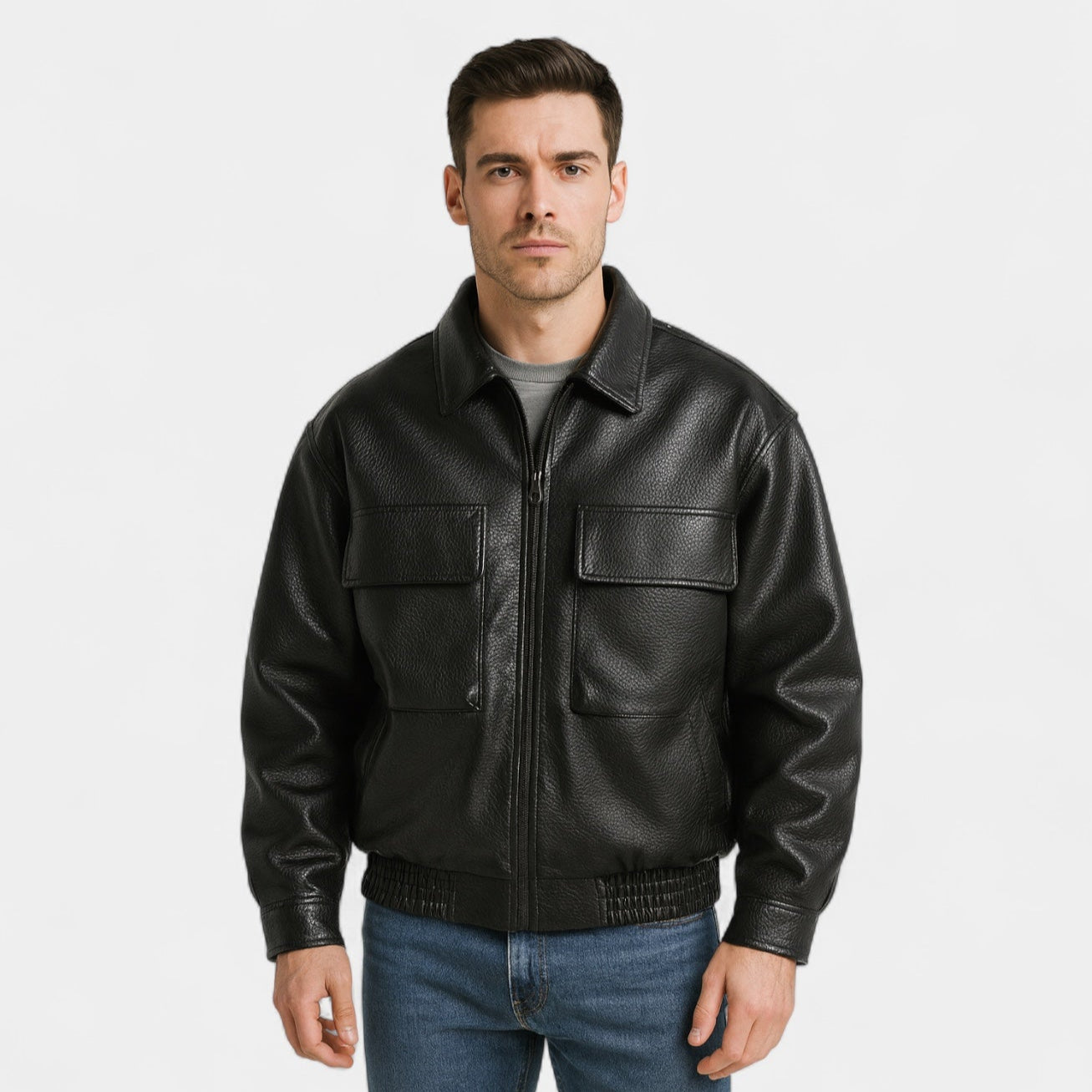 Vintares | Leather Jacket for Men - Autumn