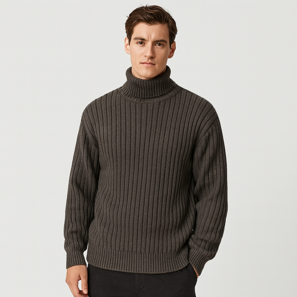 Vintares | Ribbed Knitted Turtleneck Sweater