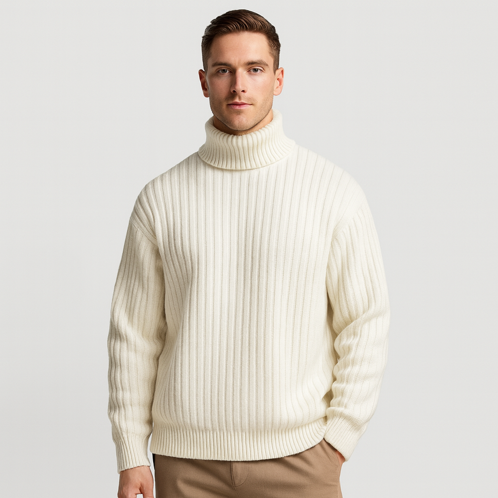 Vintares | Ribbed Knitted Turtleneck Sweater