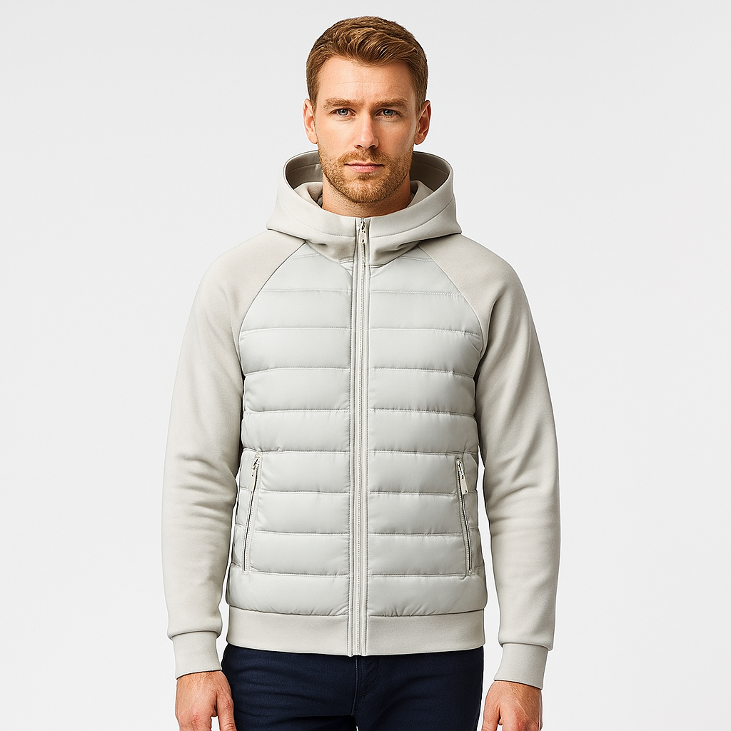 Vintares | Lightweight Down Puffer Jacket - Softshell with Hood
