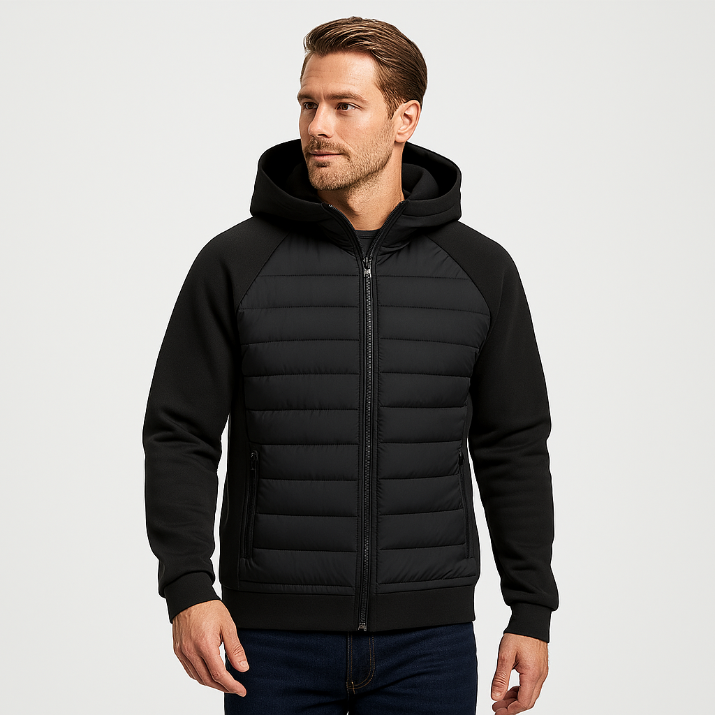 Vintares | Lightweight Down Puffer Jacket - Softshell with Hood
