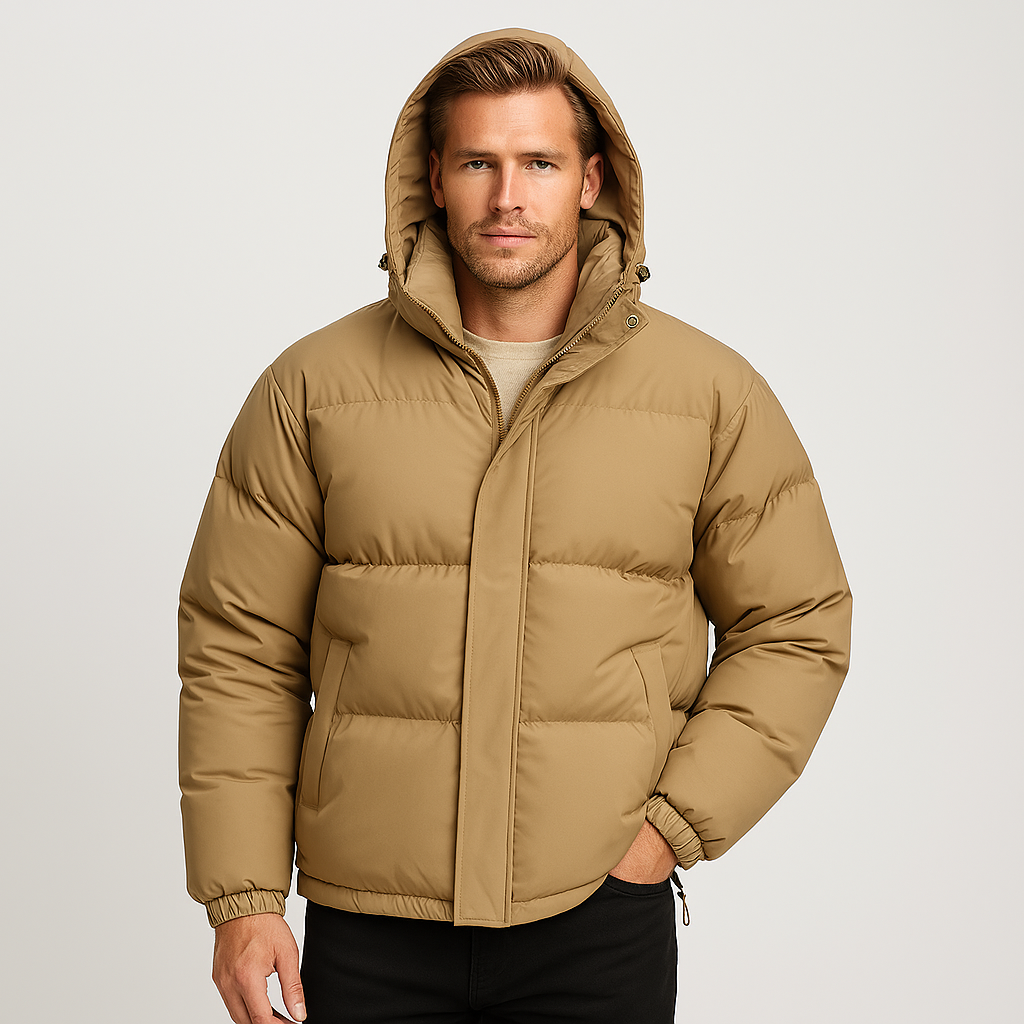 Vintares | Puffer Jacket with Hood for Men