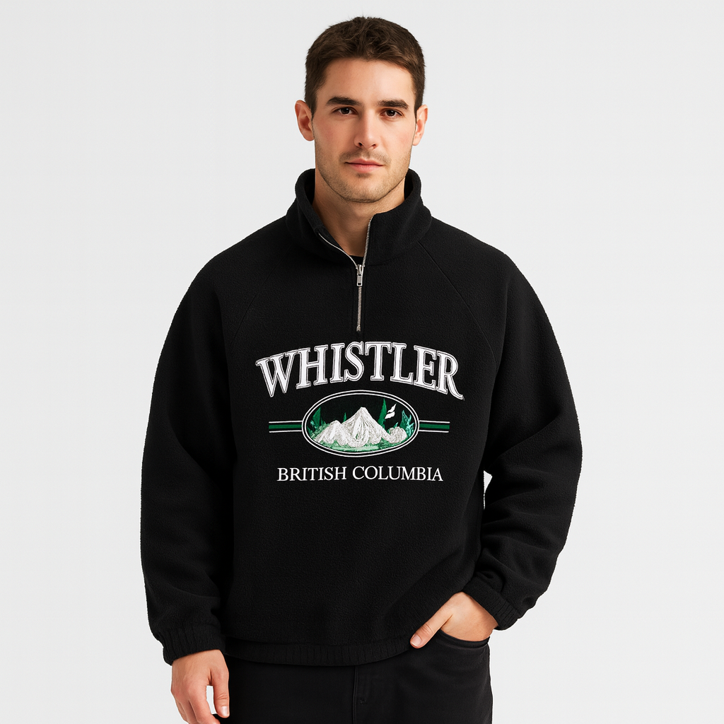 Vintares | Fleece Half-Zip Sweater for Men