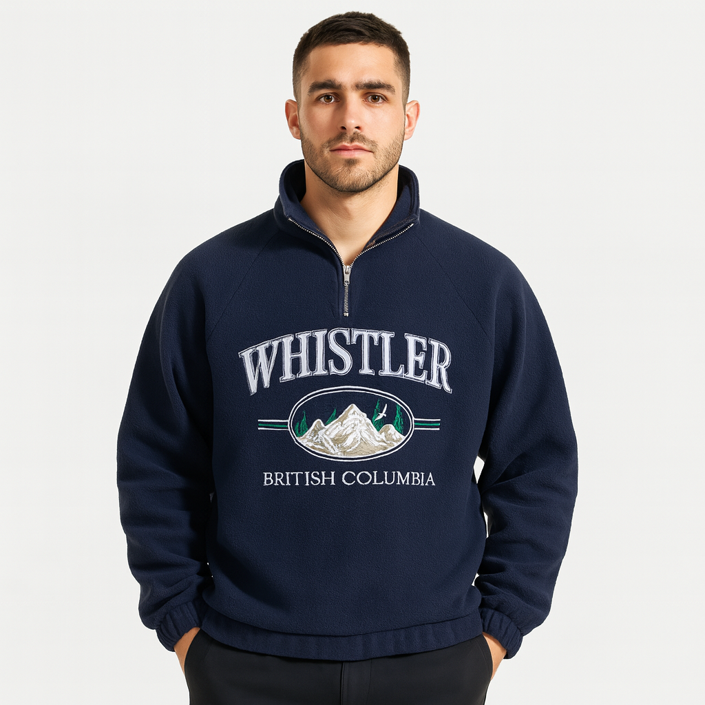 Vintares | Fleece Half-Zip Sweater for Men