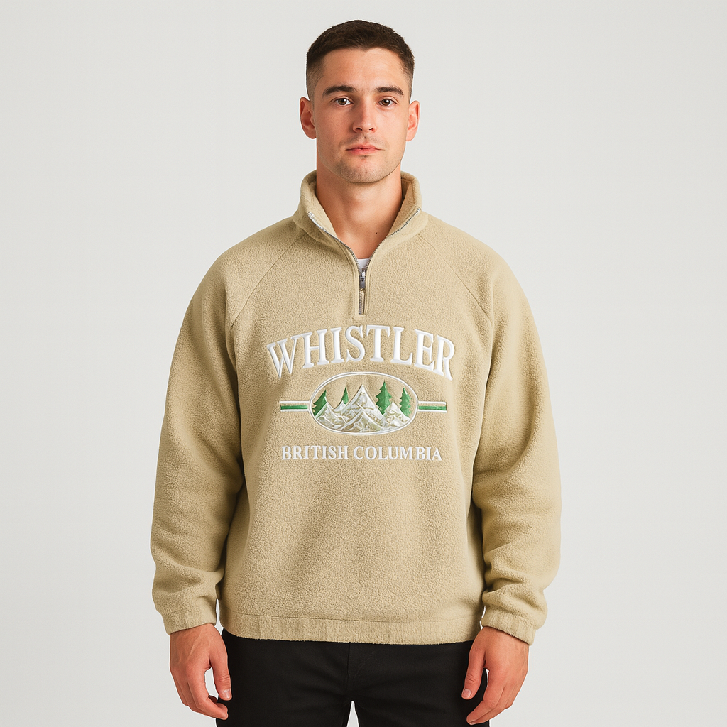 Vintares | Fleece Half-Zip Sweater for Men
