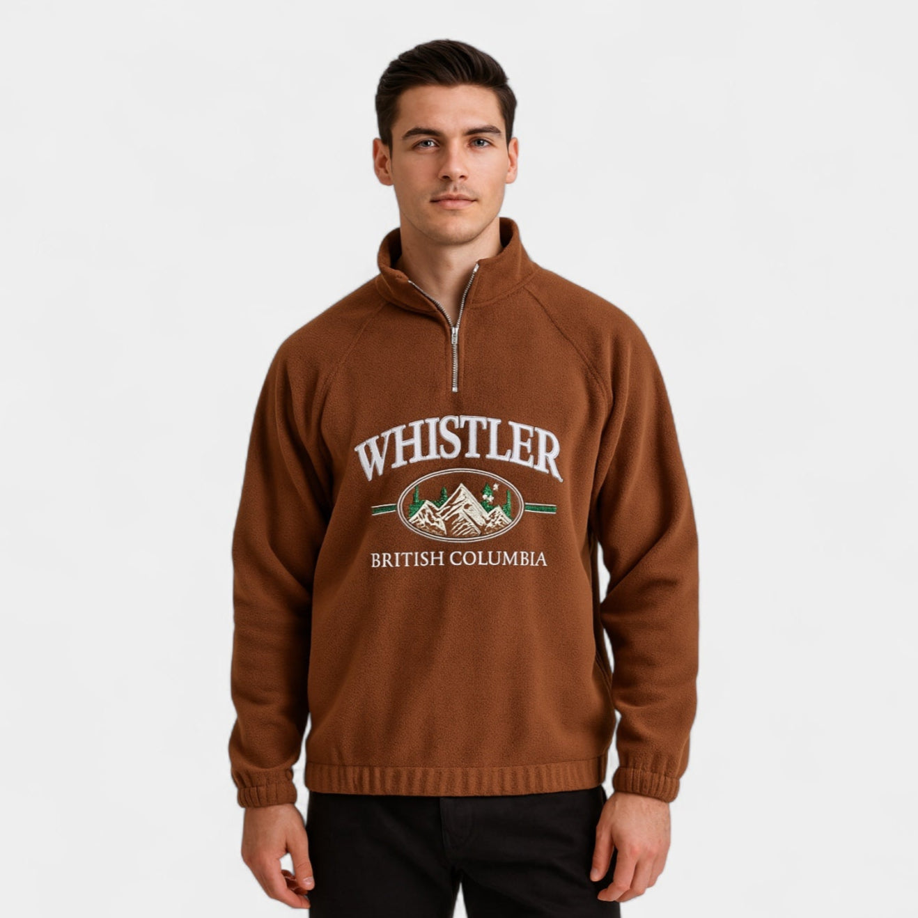 Vintares | Fleece Half-Zip Sweater for Men