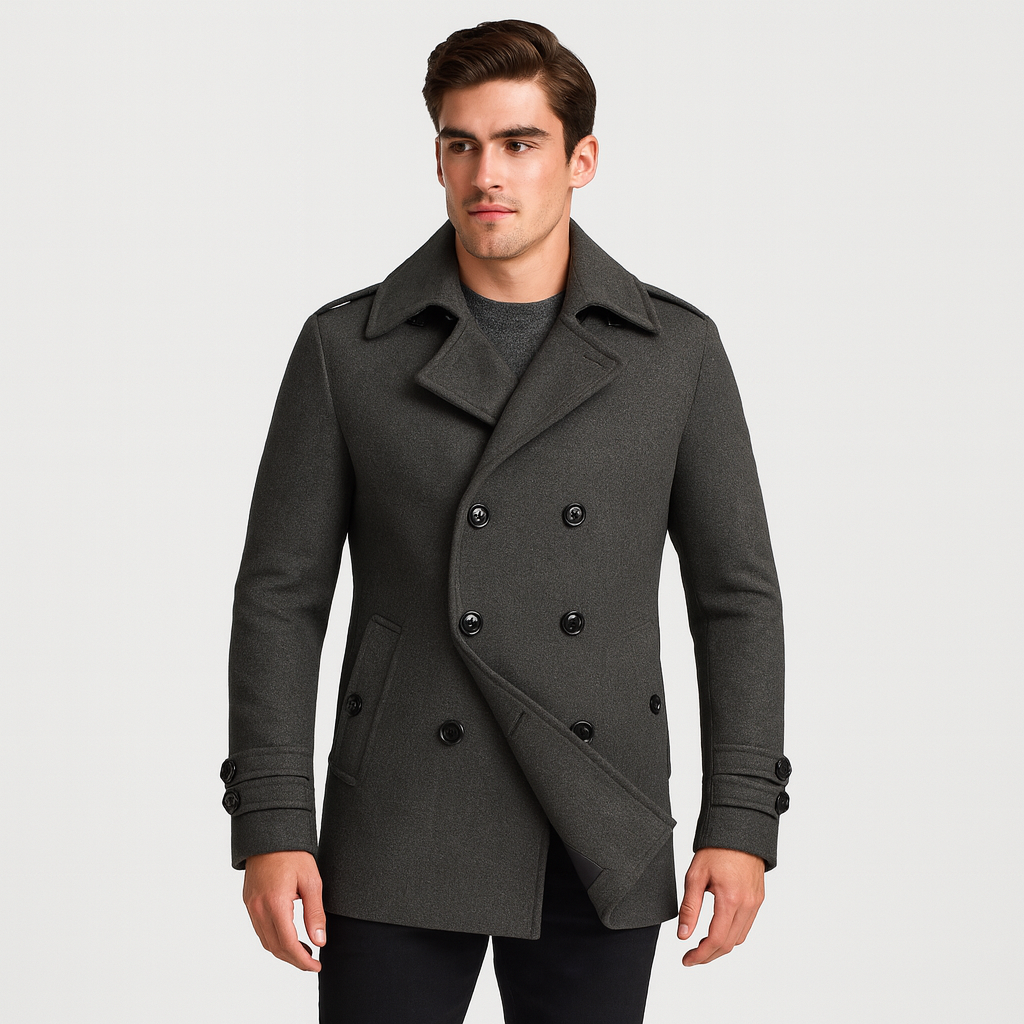 Vintares | Double-Breasted Coat for Men