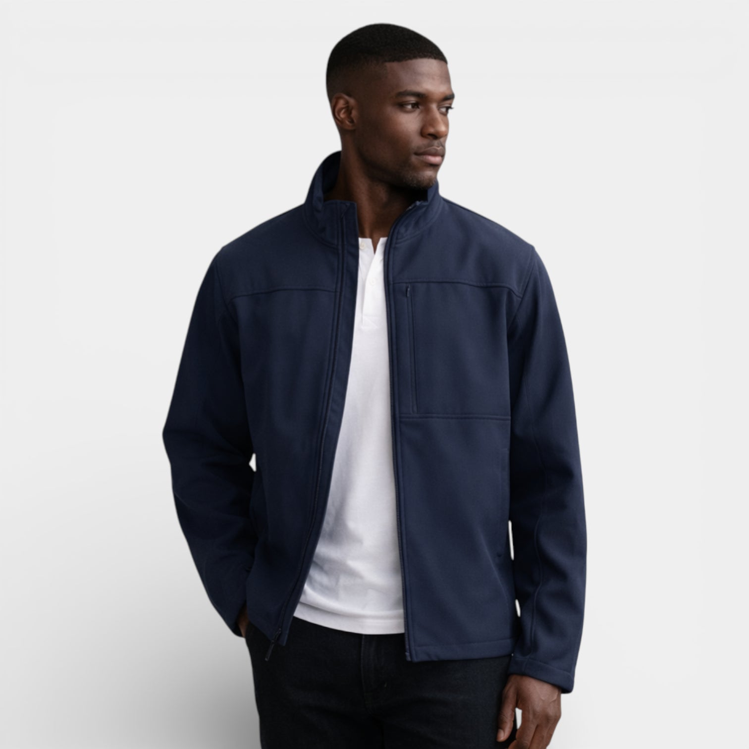 Vintares | Men’s Classic Zip-Up Jacket with Stand Collar