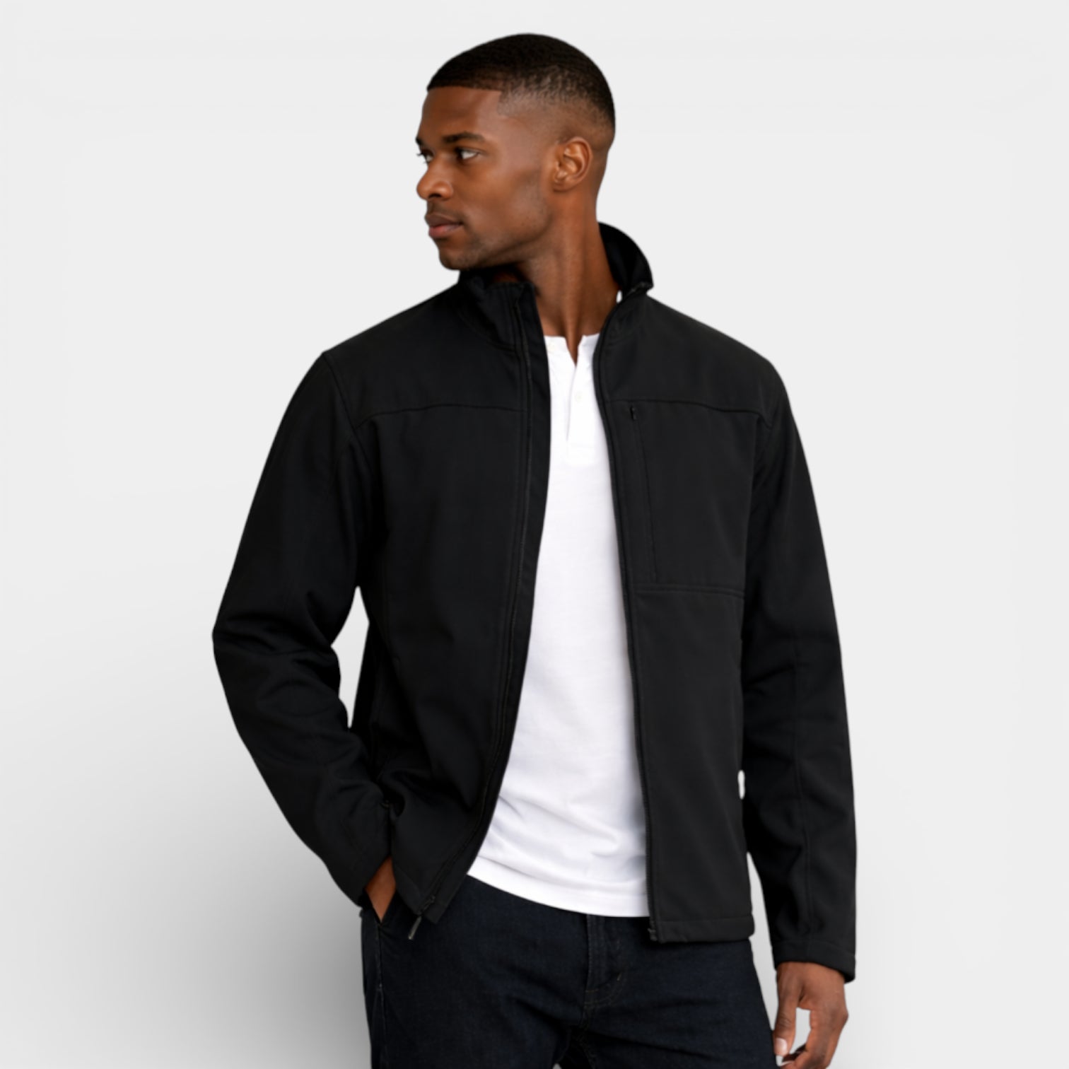 Vintares | Men’s Classic Zip-Up Jacket with Stand Collar