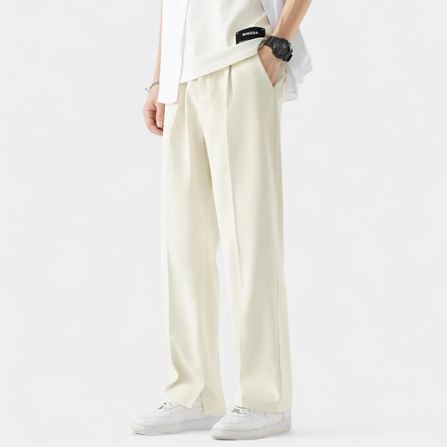 Vintares | Trousers with Straight Wide Legs for Men