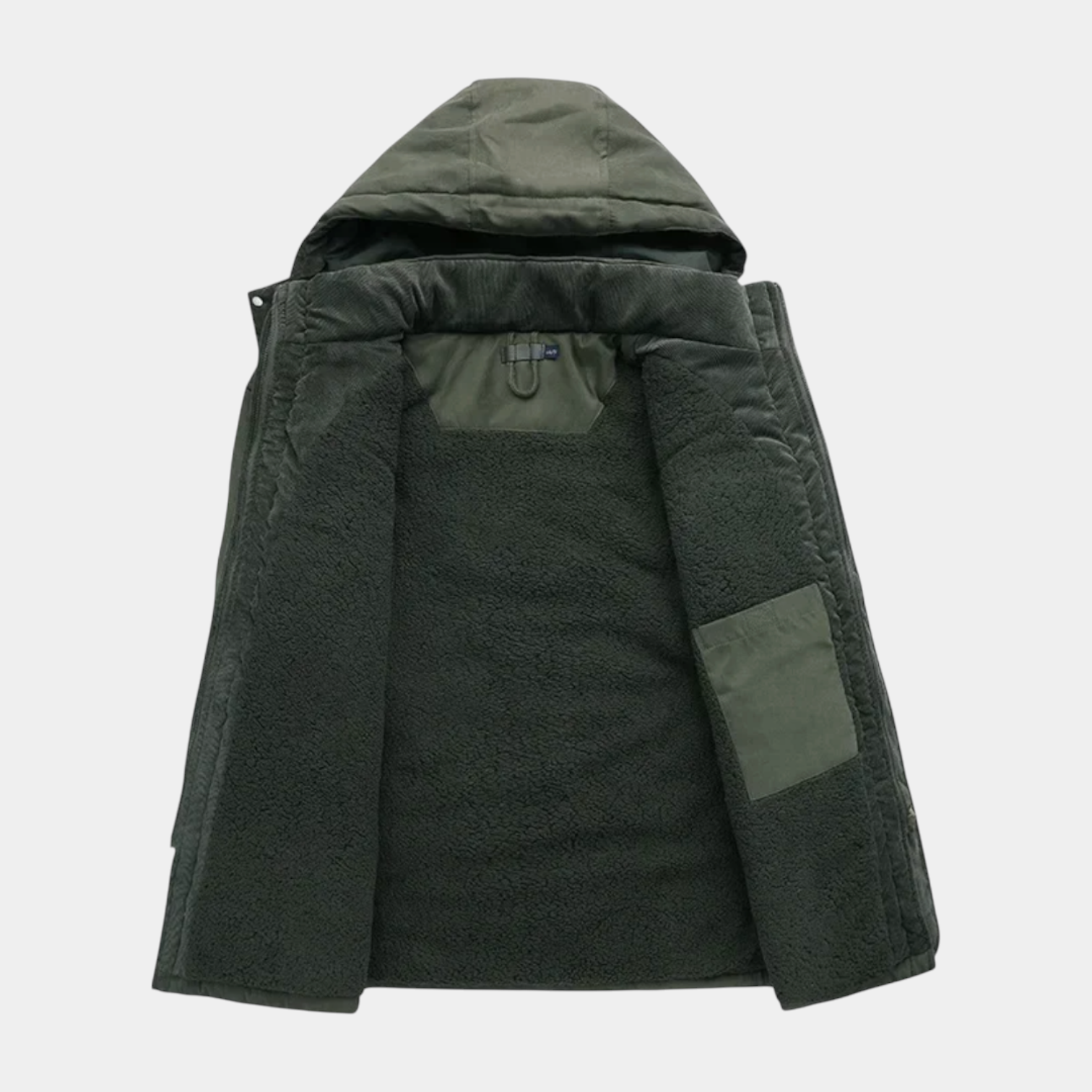 Hooded Utility Jacket Fleece Lined Regular Fit for Men