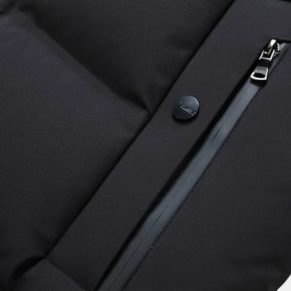 Hooded Long Puffer Coat Structured Fit for Men