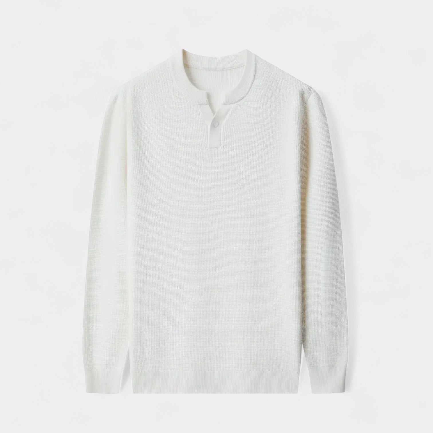 Vintares | Casual Knitted Henley Longsleeve for Men