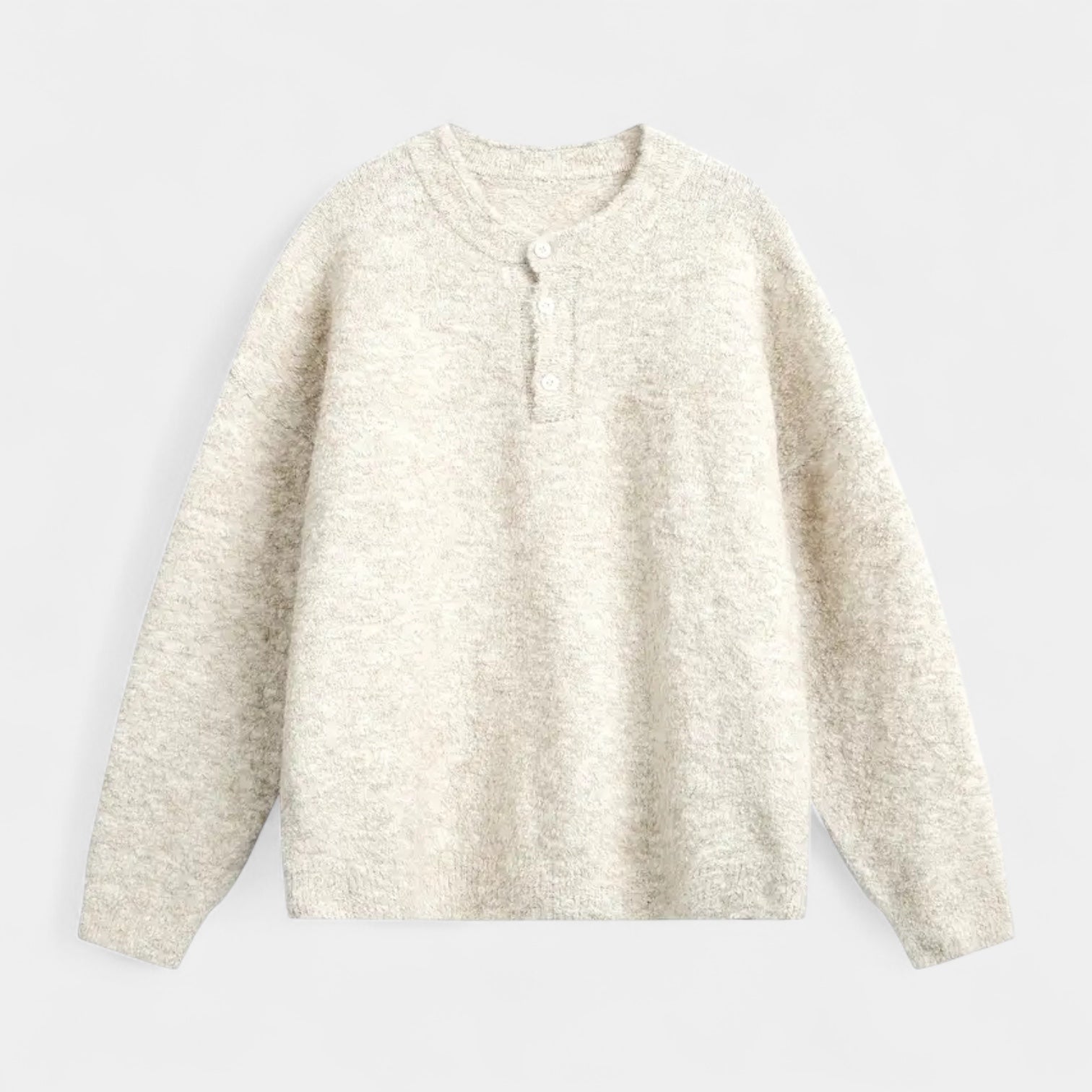Vintares | Casual Long-Sleeve Henley Shirt in Wool