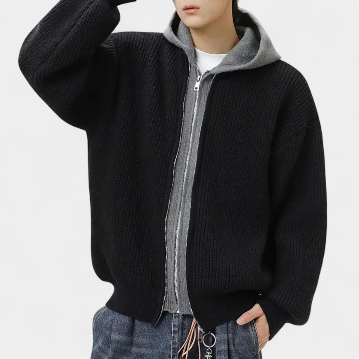 Vintares | Zip-Up Cardigan Hoodie for Men