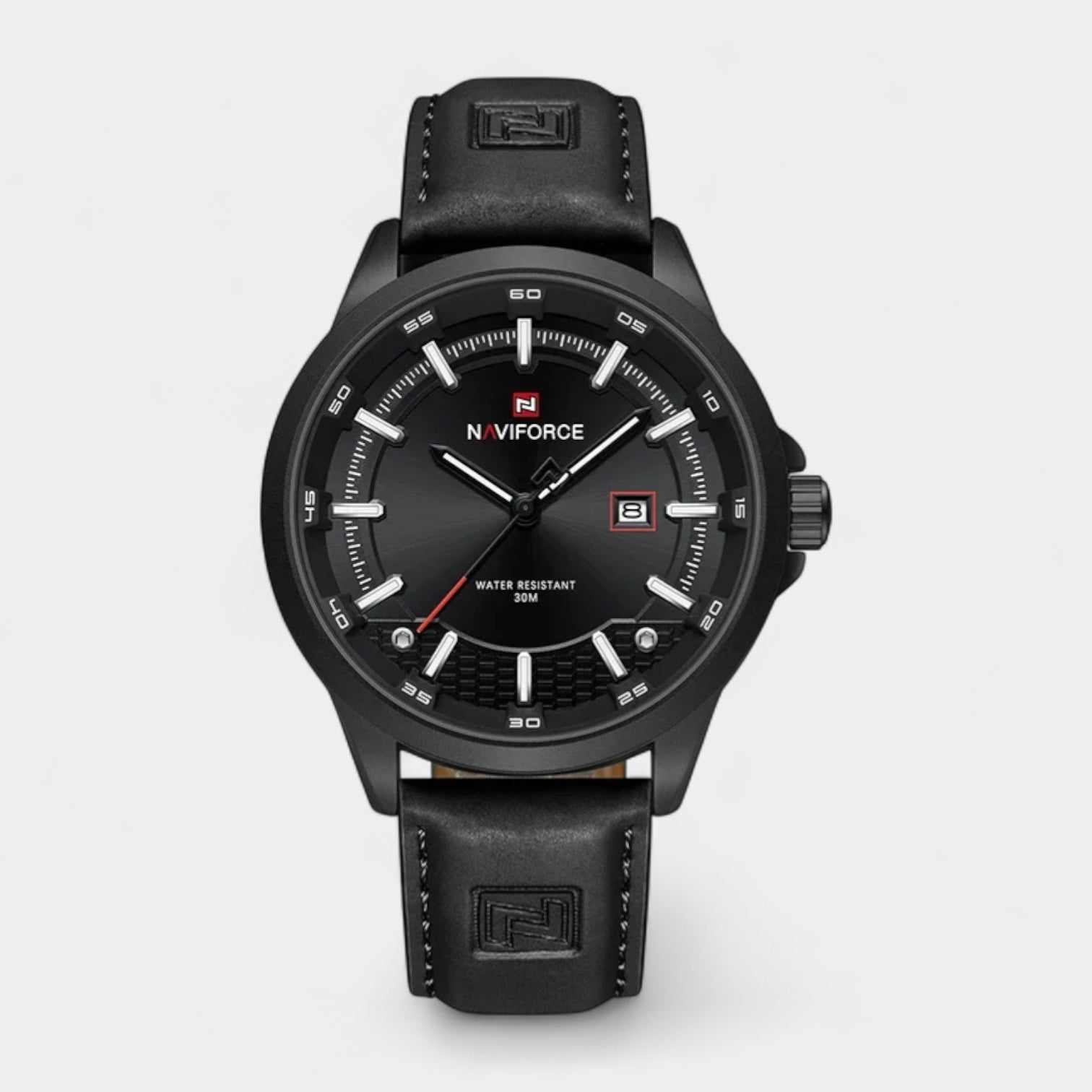 Vintares | Men's Leather Strap Functional Watch