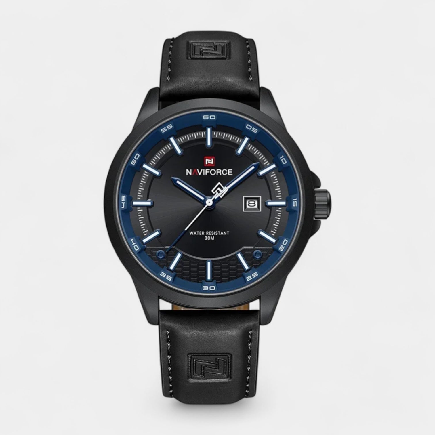 Vintares | Men's Leather Strap Functional Watch