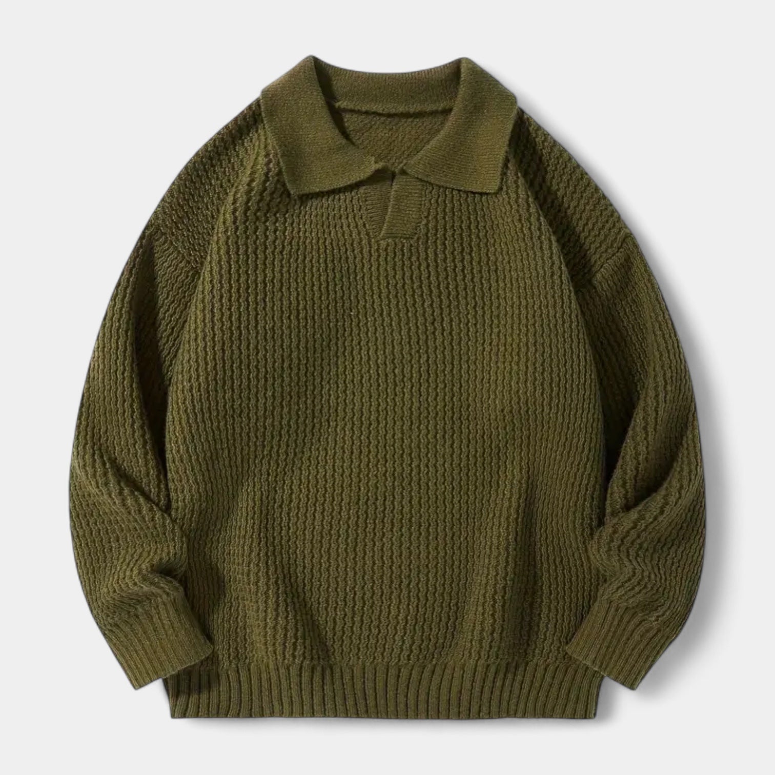 Vintares | Textured Knit Polo Sweater for Men