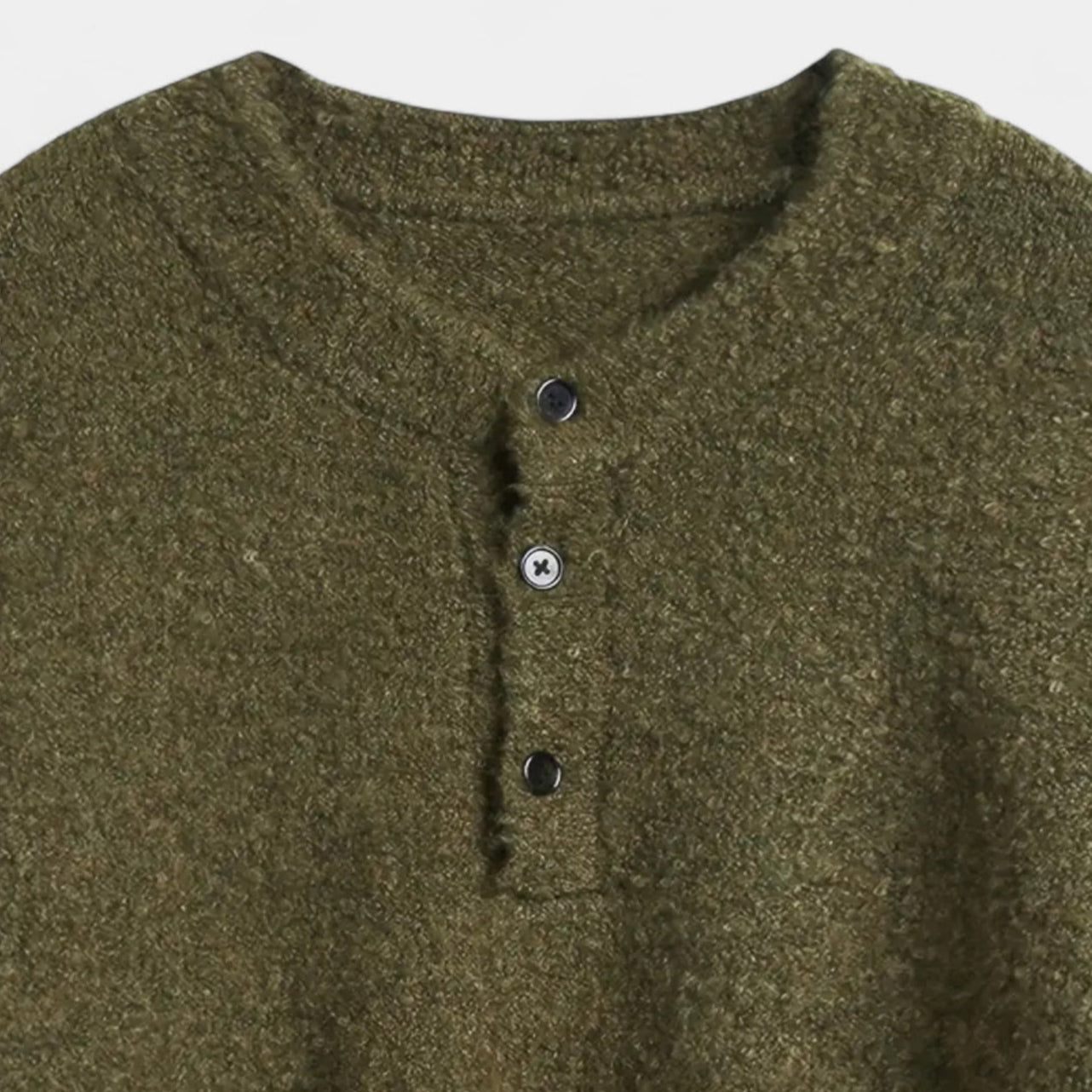 Vintares | Casual Long-Sleeve Henley Shirt in Wool