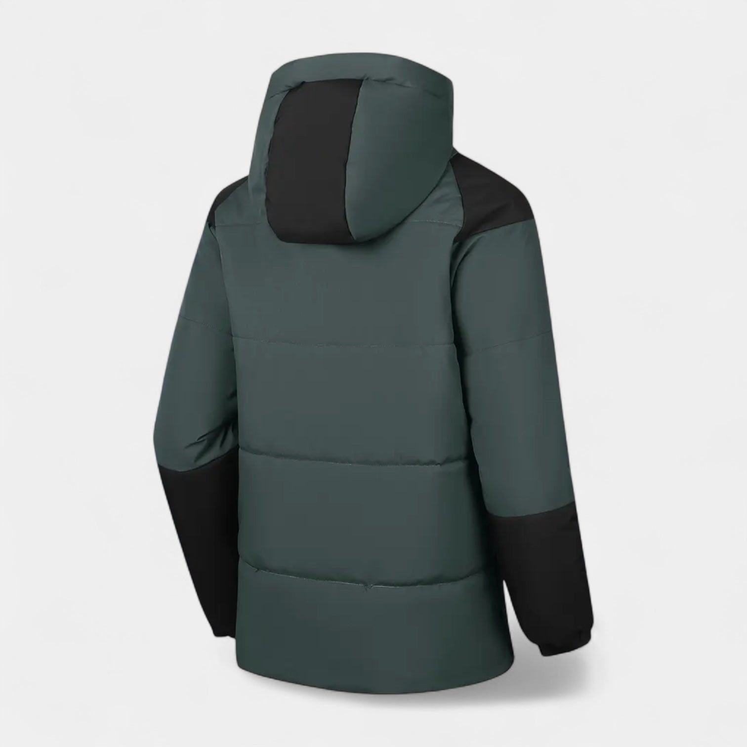 Two-Tone Puffer Jacket Hooded Water-Resistant for Men
