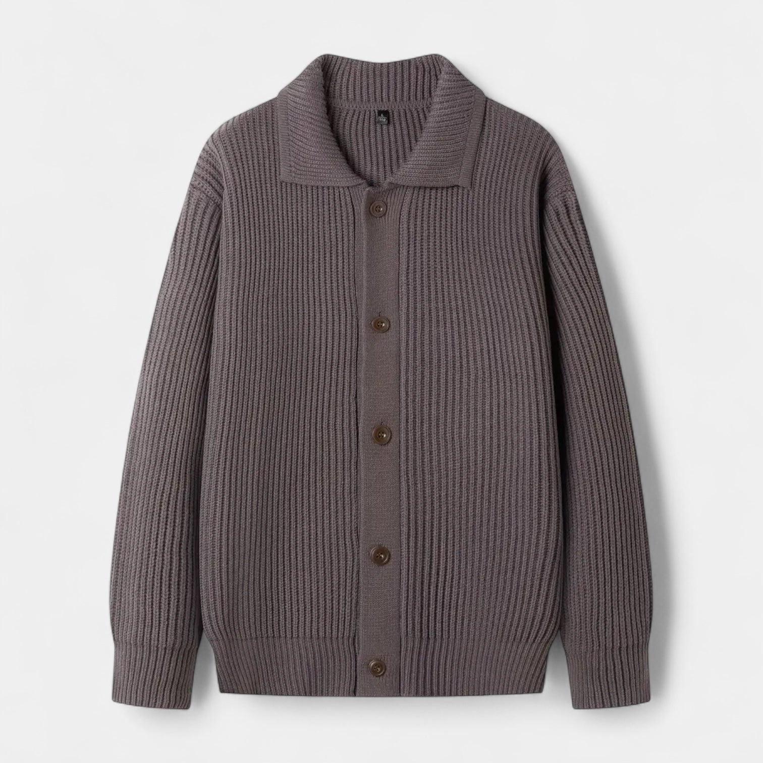 Vintares | Ribbed Knit Button-Up Cardigan for Men