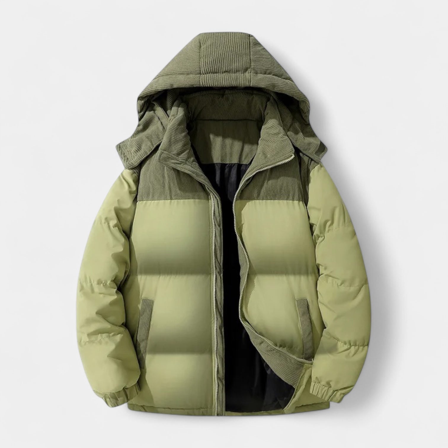 Vintares | Corduoroy Detail Winter Puffer for Men
