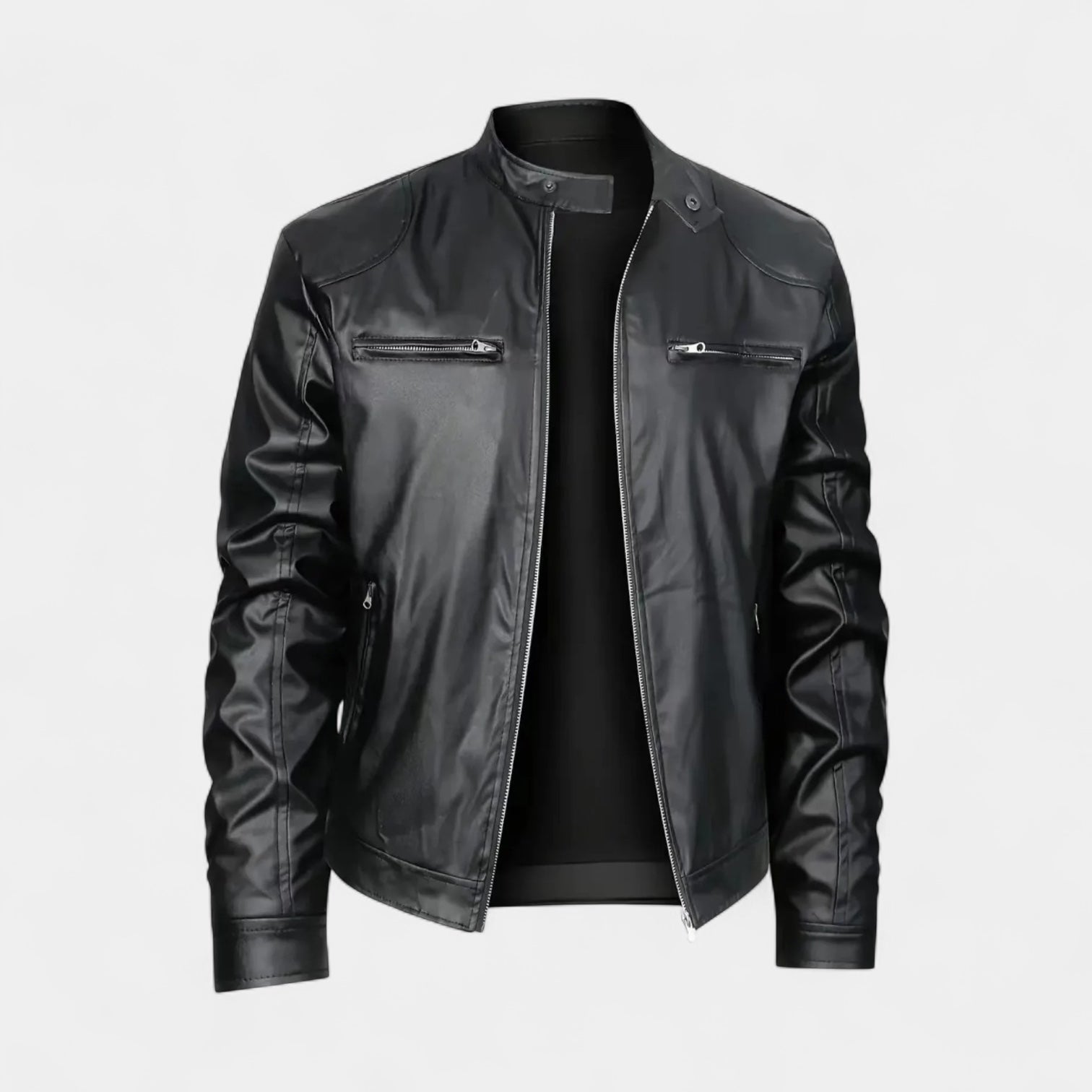 Vintares | Leather Biker Jacket for Men