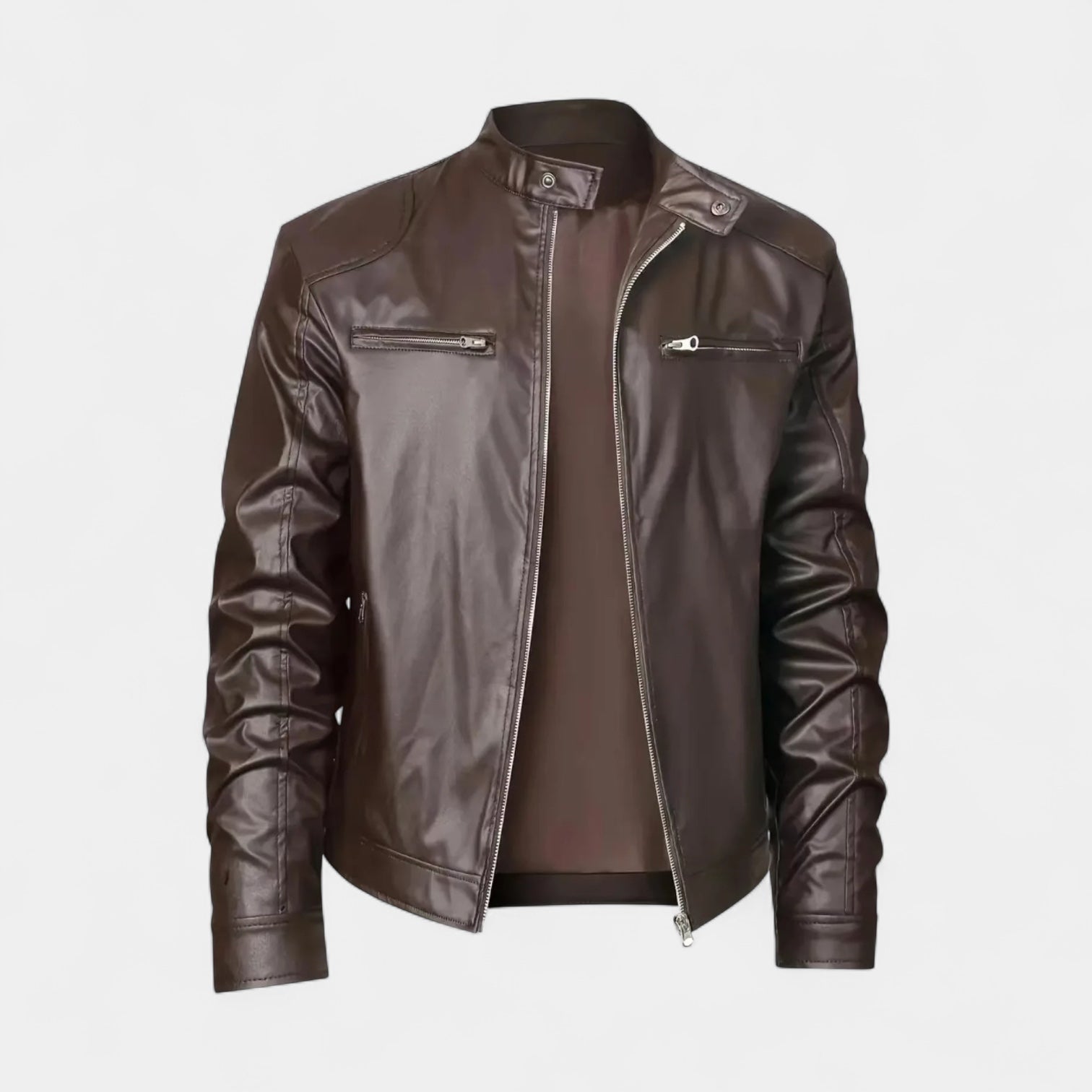 Vintares | Leather Biker Jacket for Men